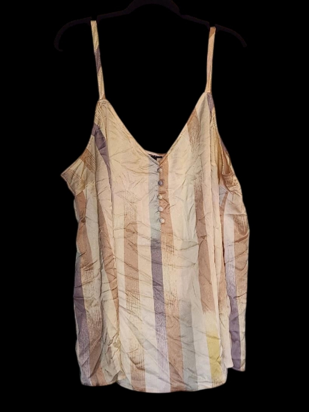 Torrid Striped Button Front Camisole in Beige and Other Colors Size 3 Like